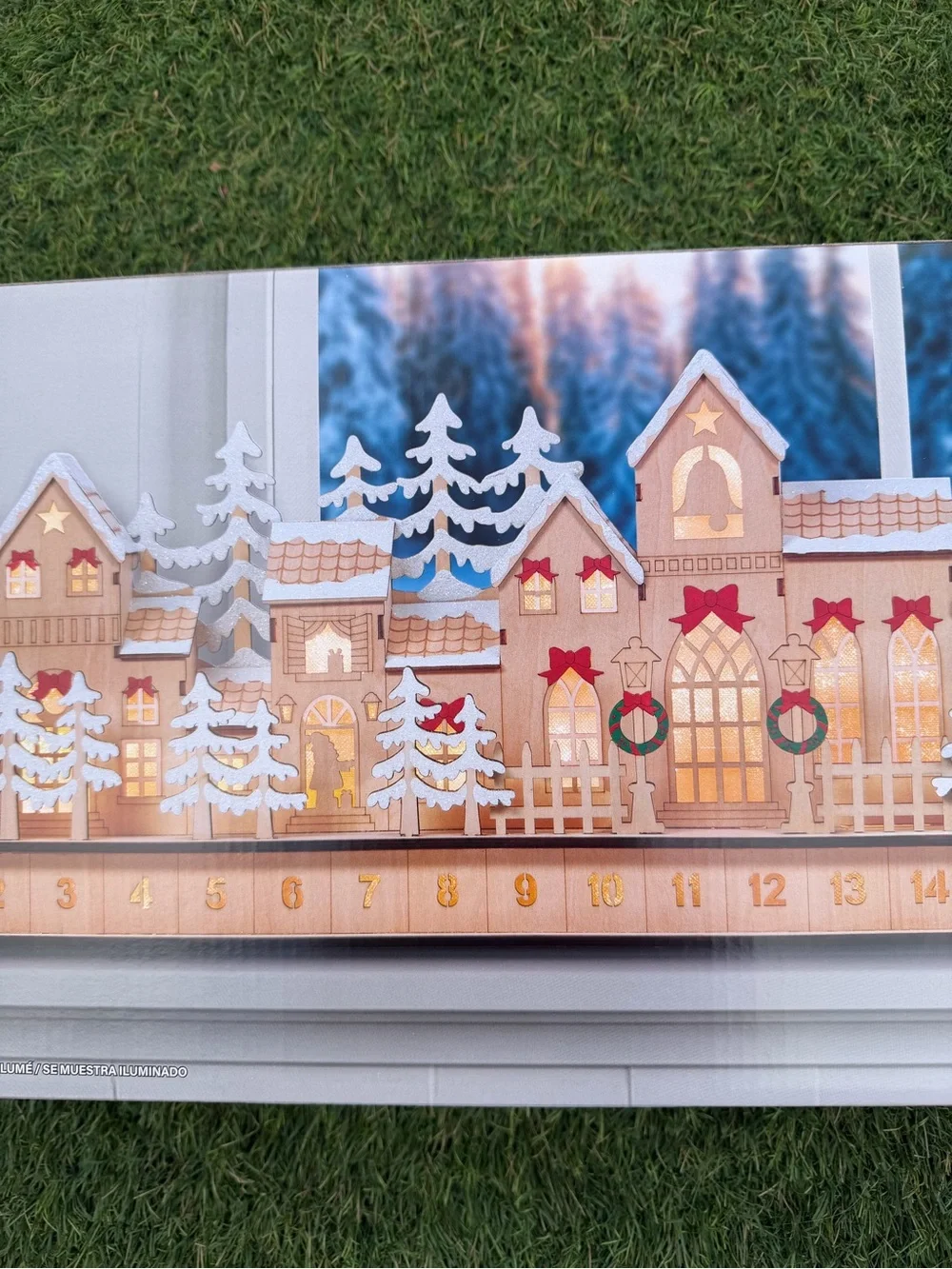Holiday Wooden Village LED Advent Calendar, 30
